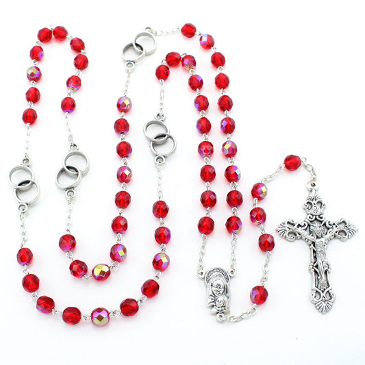 Wedding Rings Rosary with Crystal Beads