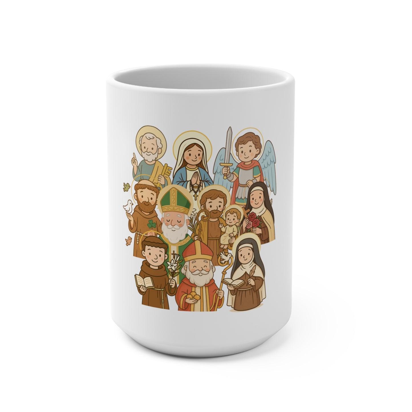 Blessed Saints Celebration Mug, 15oz Ceramic Cup