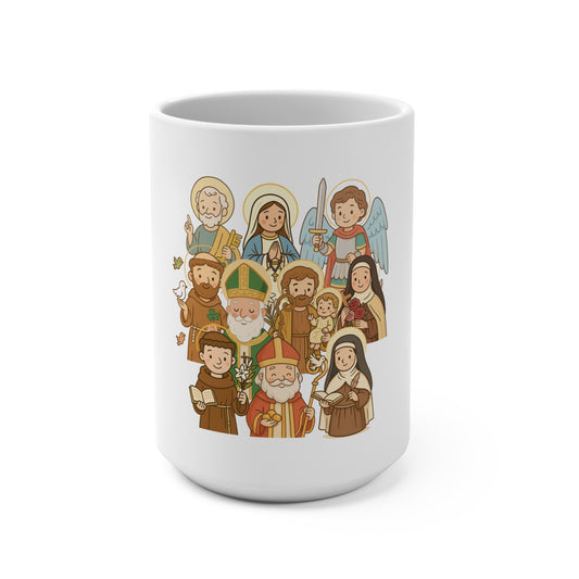 Blessed Saints Celebration Mug, 15oz Ceramic Cup