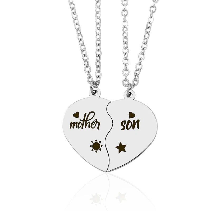 Heart Puzzle Family Necklace Set