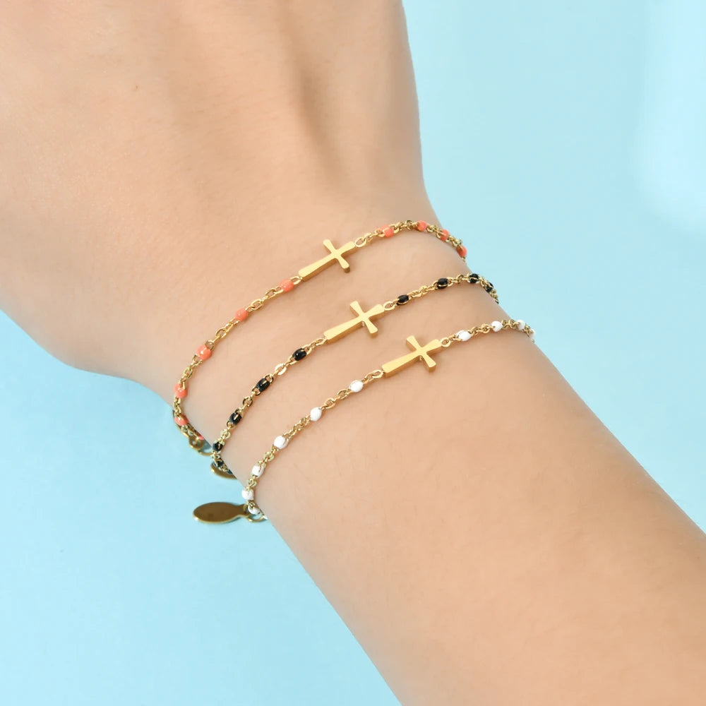 Boho Cross Charm Bracelet