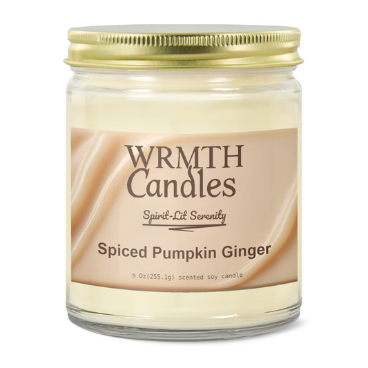WRMTH Candles Spiced Pumpkin Ginger - 9oz Clear Jar Candle