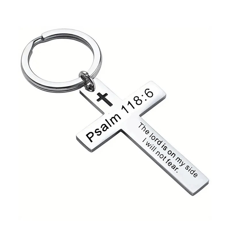 Psalm of Strength Cross Keychain