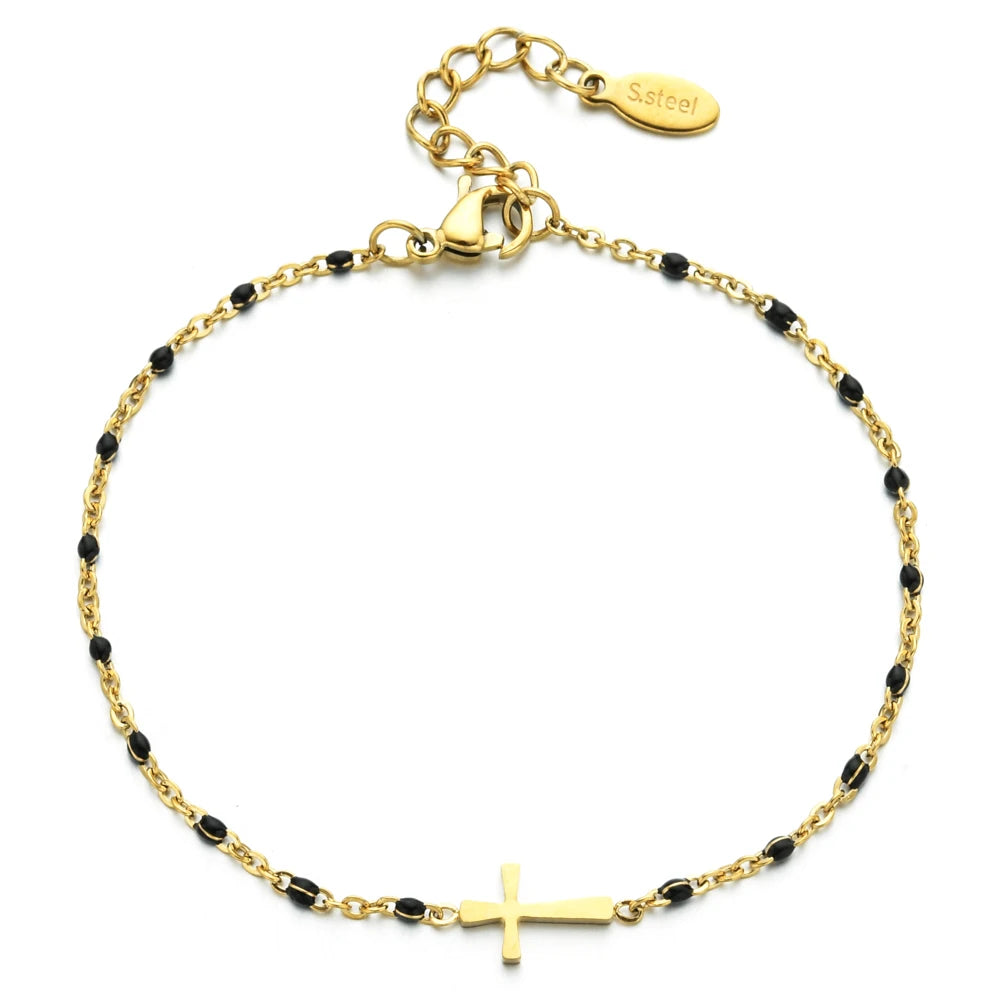 Boho Cross Charm Bracelet