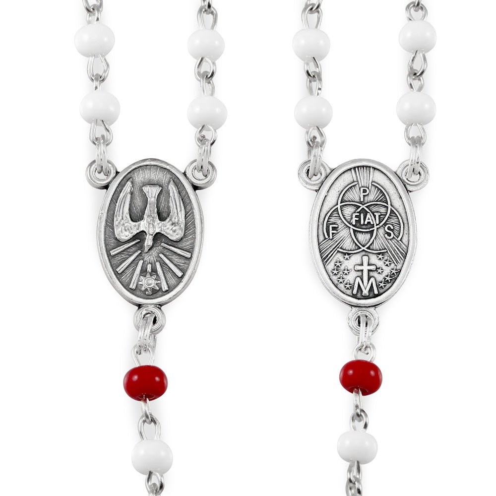 Holy Spirit Rosary Glass Beads and Box Gift Set