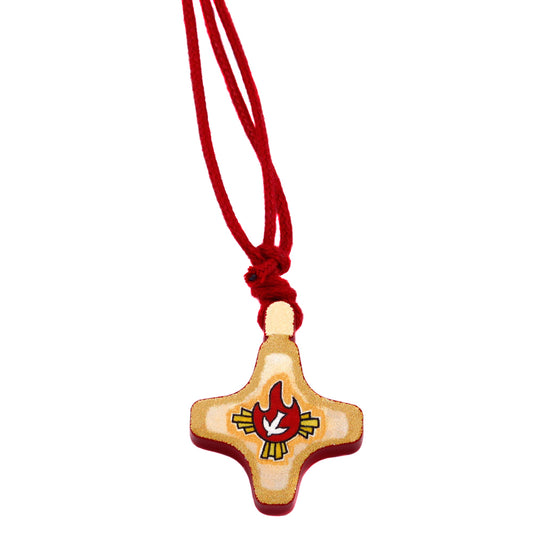 Confirmation Wooden Cross Pendant Necklace with Bookmark