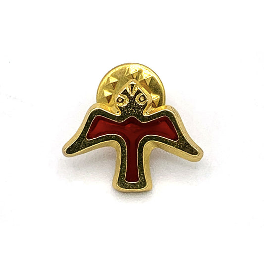 Holy Spirit Gold Tone Red Enamel Lapel Pin