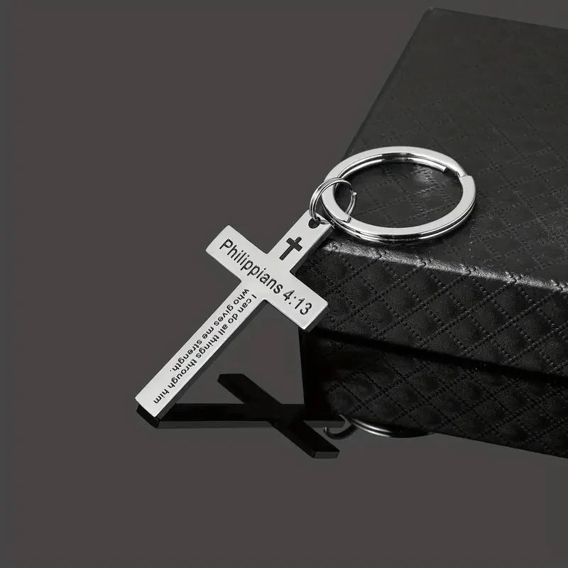 Psalm of Strength Cross Keychain