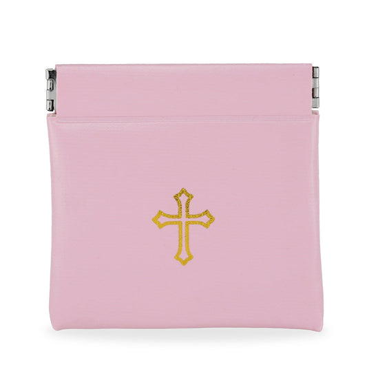 Pink Vinyl Rosary Pouch