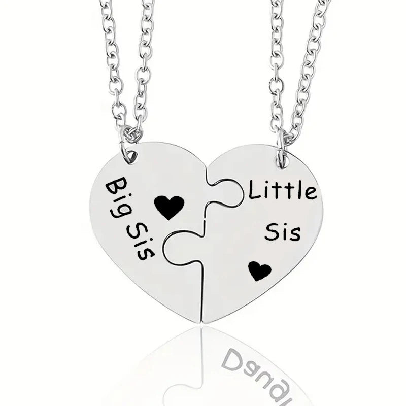 Heart Puzzle Family Necklace Set