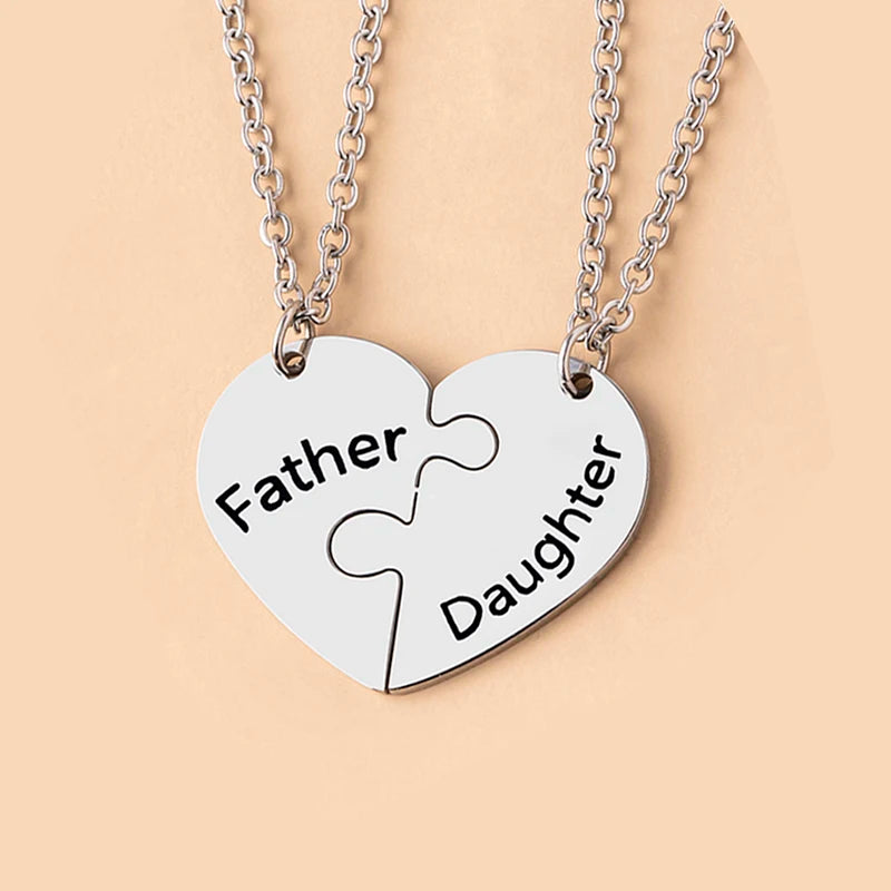 Heart Puzzle Family Necklace Set