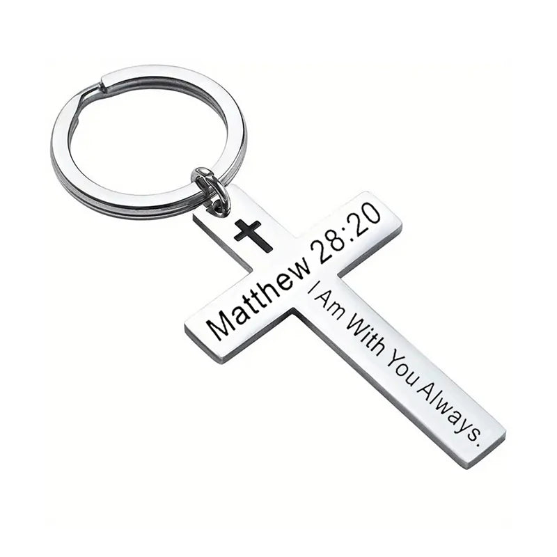 Psalm of Strength Cross Keychain