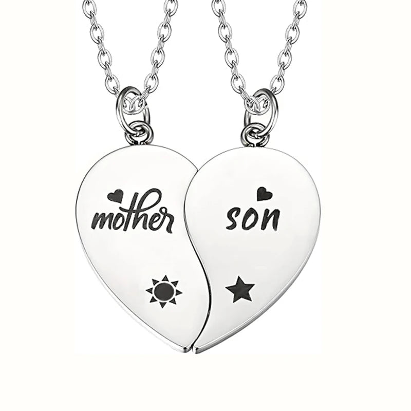 Heart Puzzle Family Necklace Set