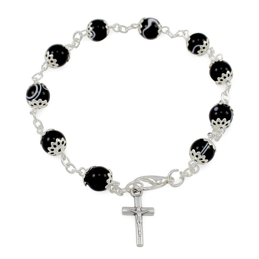Rosary Bracelet with Silk Beads