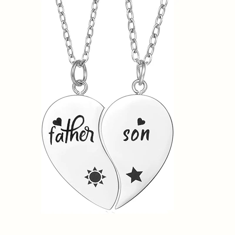Heart Puzzle Family Necklace Set