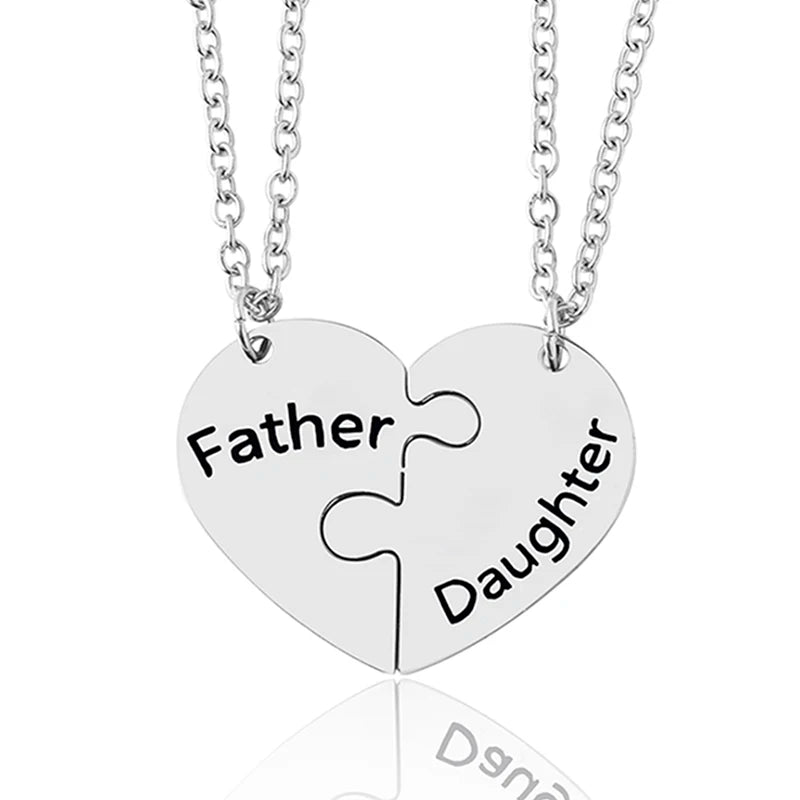 Heart Puzzle Family Necklace Set