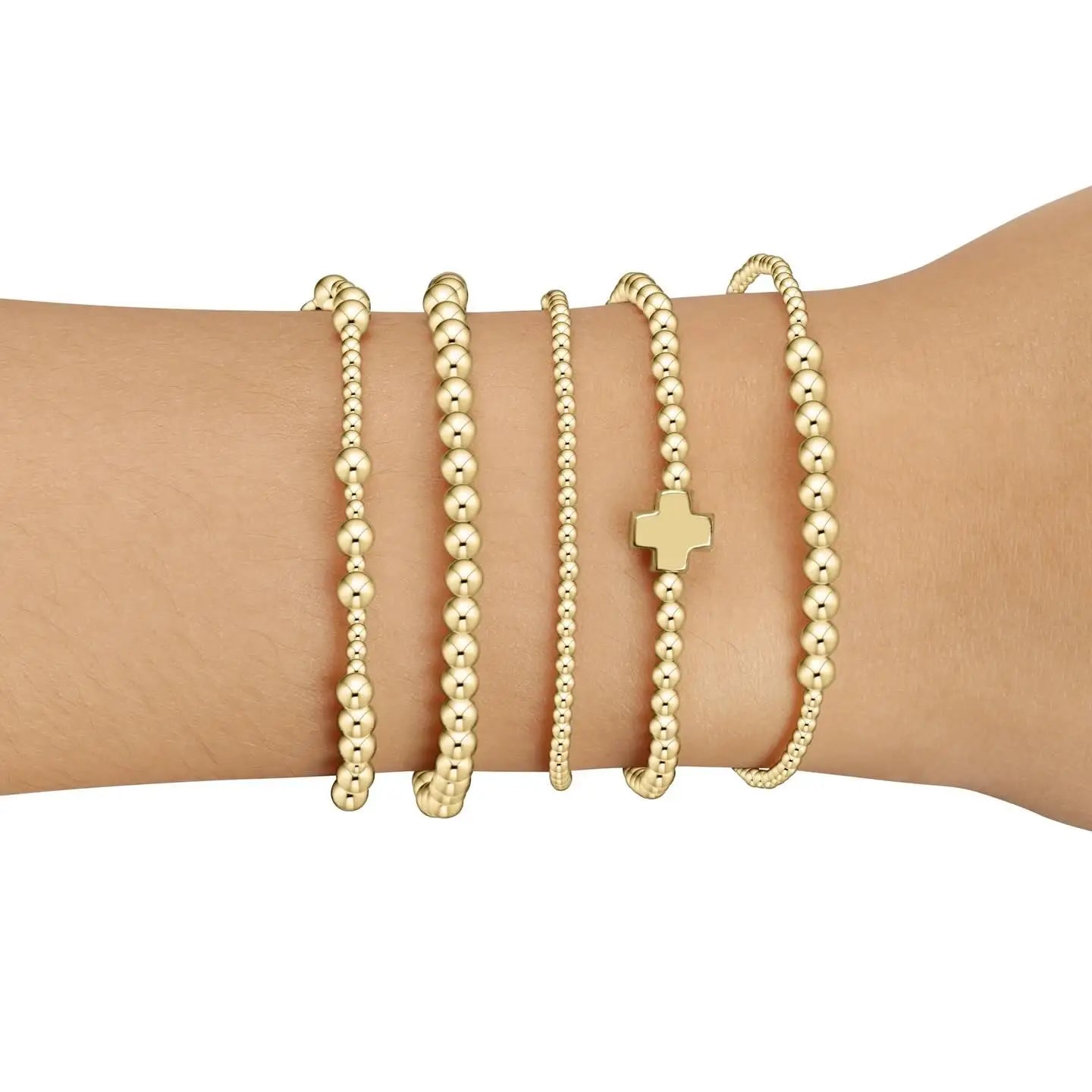 Radiant Cross Beaded Bracelet