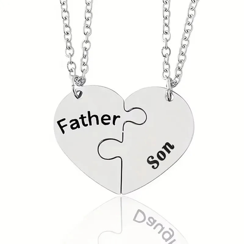 Heart Puzzle Family Necklace Set