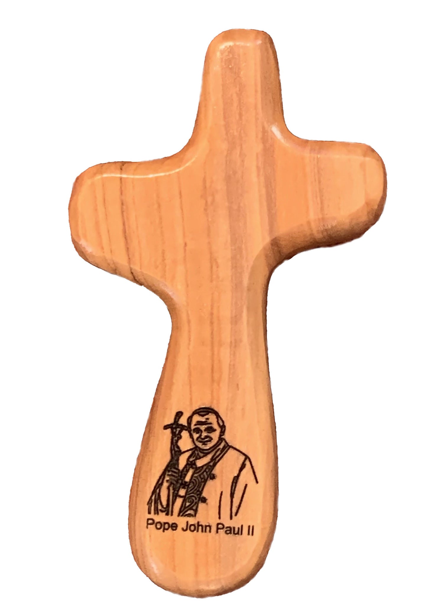 Saint Pope John Paul II - Engraved Holding Cross