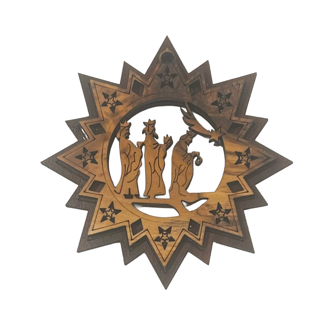 Bethlehem Olive Wood Wise Men Ornament