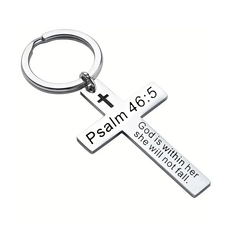 Psalm of Strength Cross Keychain