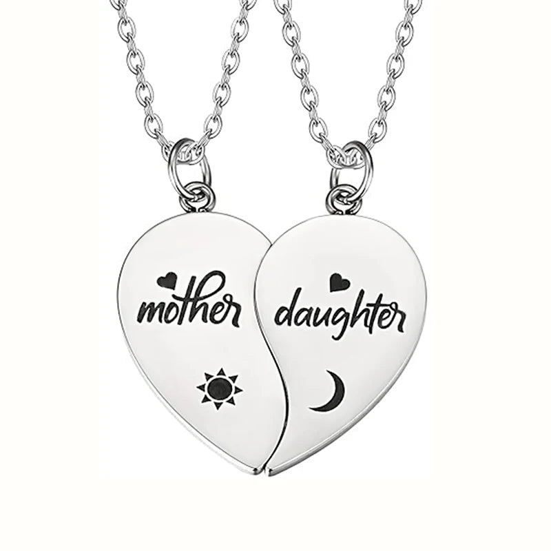 Heart Puzzle Family Necklace Set