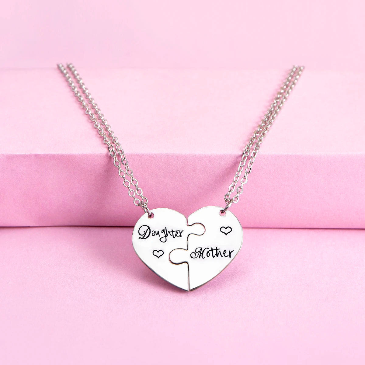Heart Puzzle Family Necklace Set