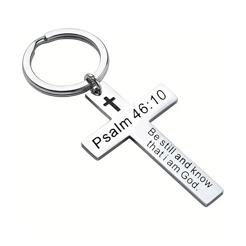 Psalm of Strength Cross Keychain