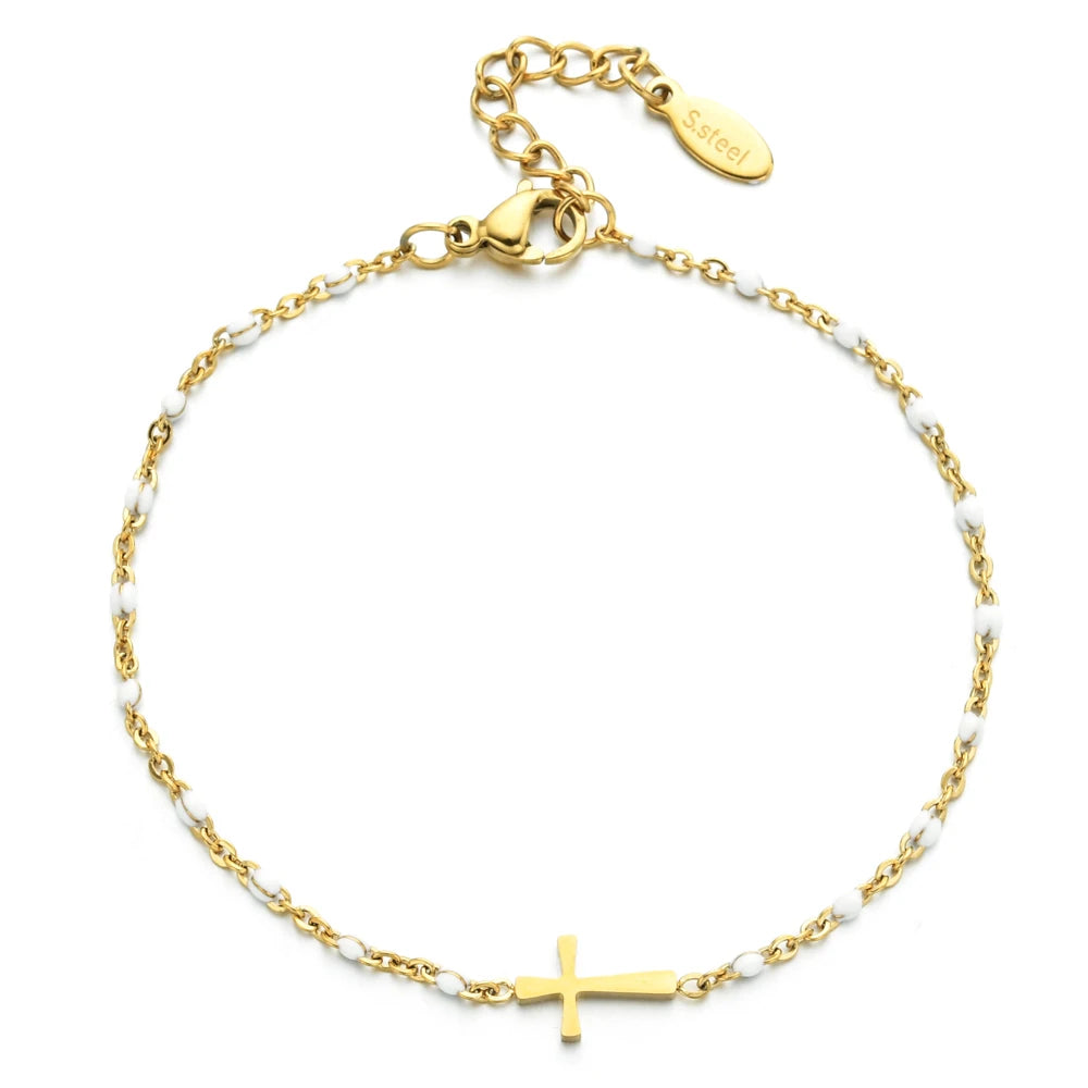 Boho Cross Charm Bracelet
