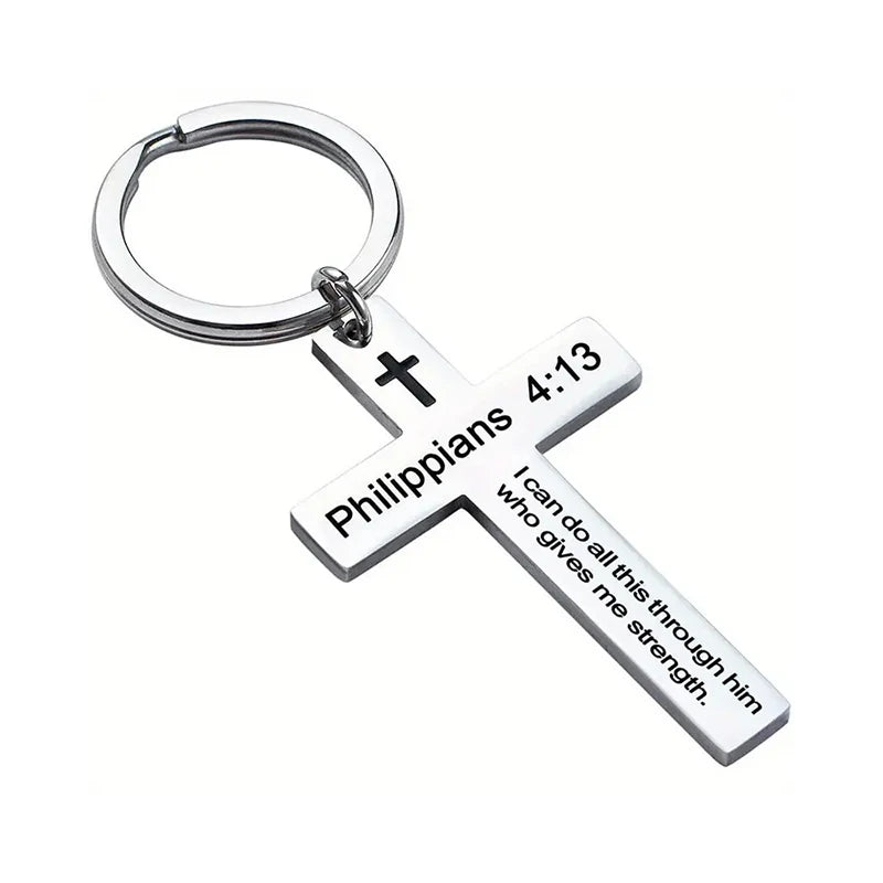 Psalm of Strength Cross Keychain