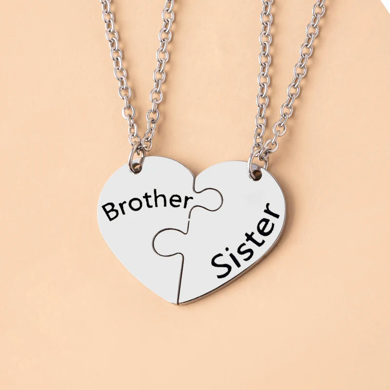 Heart Puzzle Family Necklace Set
