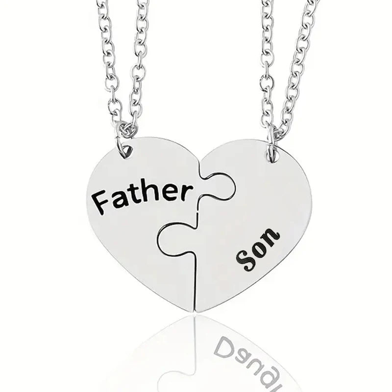 Heart Puzzle Family Necklace Set