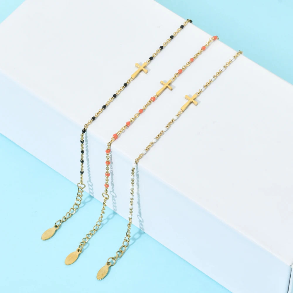Boho Cross Charm Bracelet