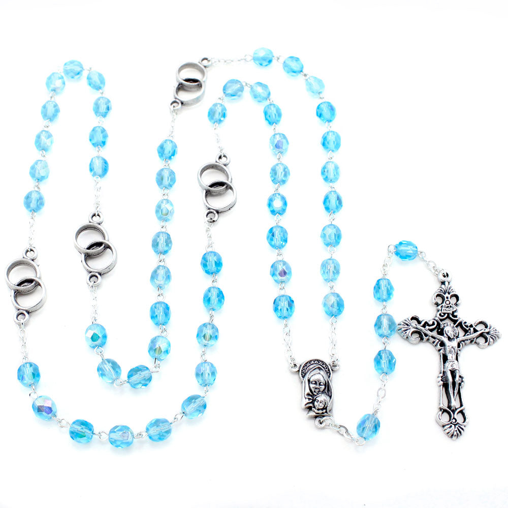 Wedding Rings Rosary with Crystal Beads