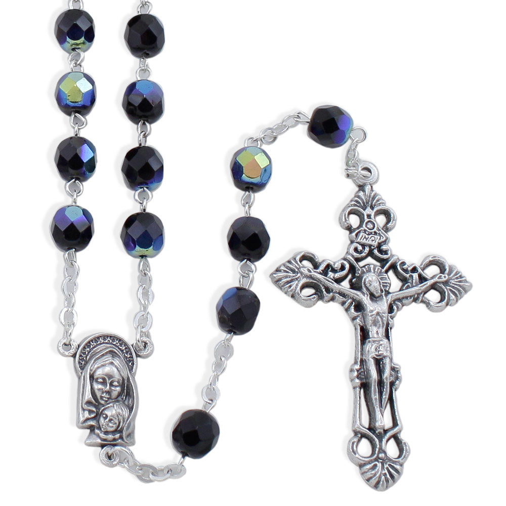 Wedding Rings Rosary with Crystal Beads