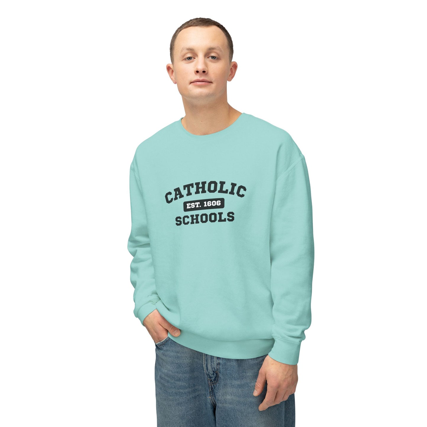 Catholic Schools Crewneck Sweatshirt – Established 1606 – Vintage School Pullover