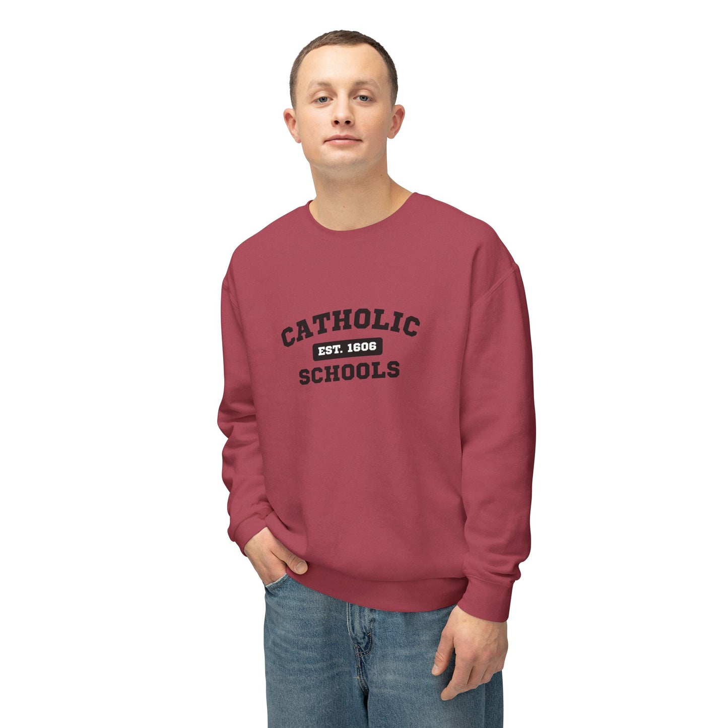 Catholic Schools Crewneck Sweatshirt – Established 1606 – Vintage School Pullover