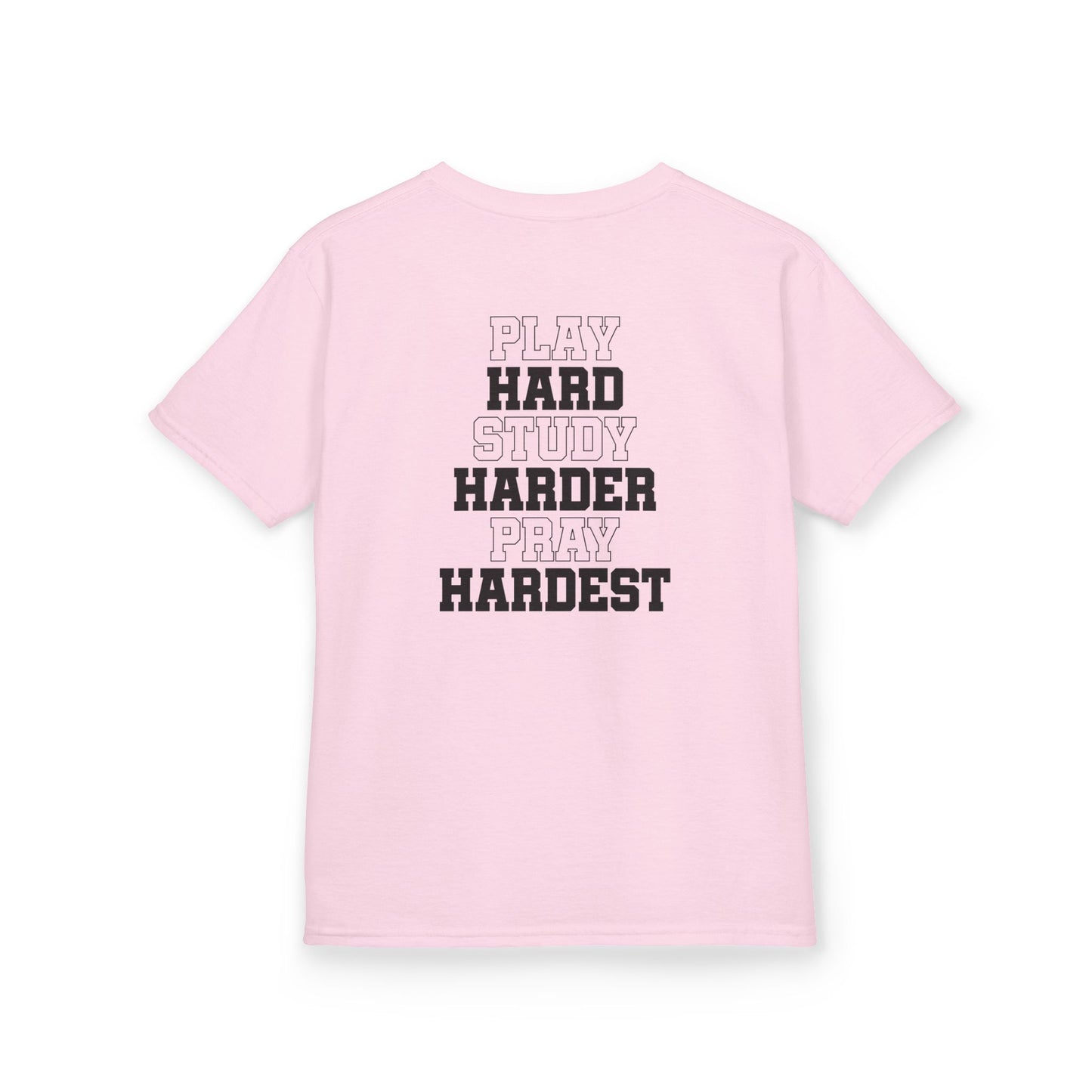 Catholic Schools Est. 1606 Kids T-Shirt – "Play Hard ∙ Study Harder ∙ Pray Hardest" (Catholic Schools Series)