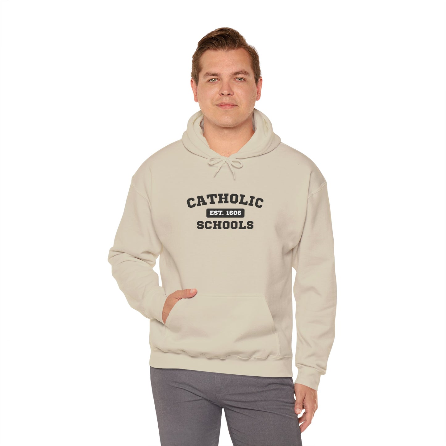 Catholic Schools Hoodie – Est. 1606 – Classic Campus Sweatshirt