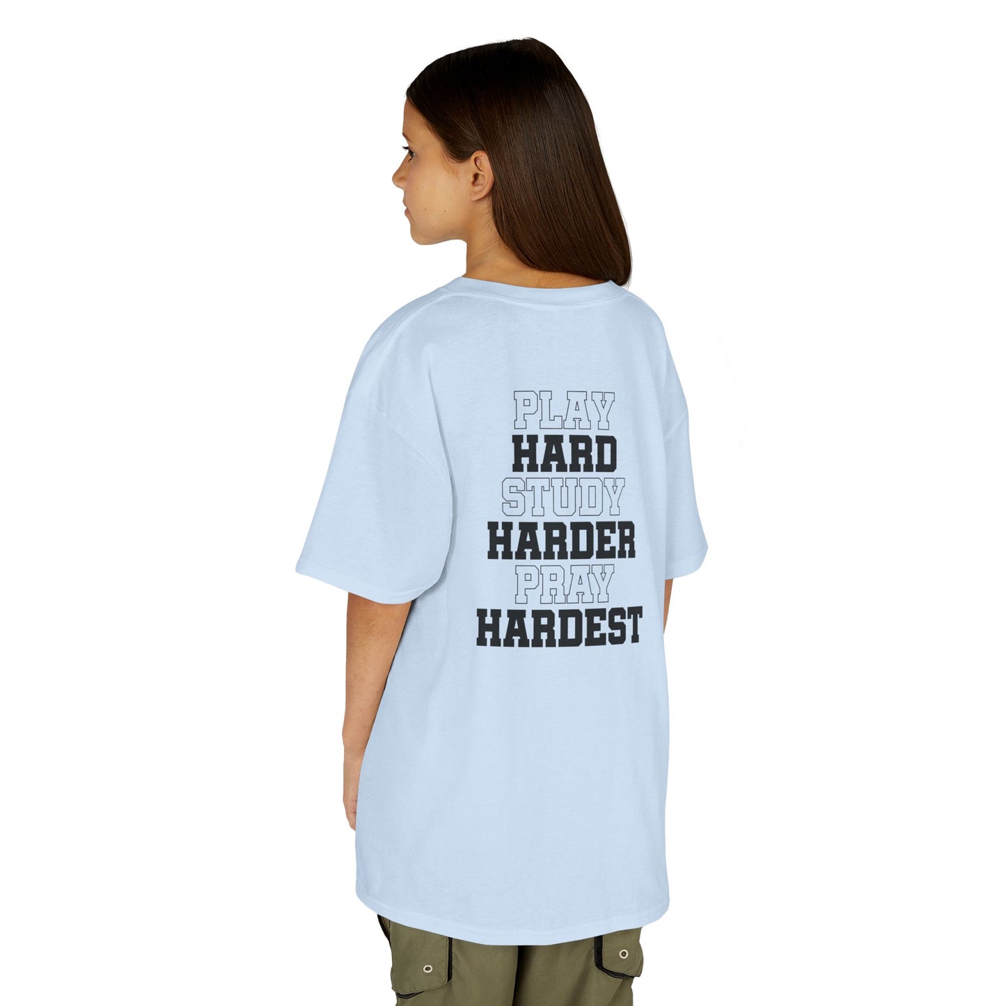 Catholic Schools Est. 1606 Kids T-Shirt – "Play Hard ∙ Study Harder ∙ Pray Hardest" (Catholic Schools Series)