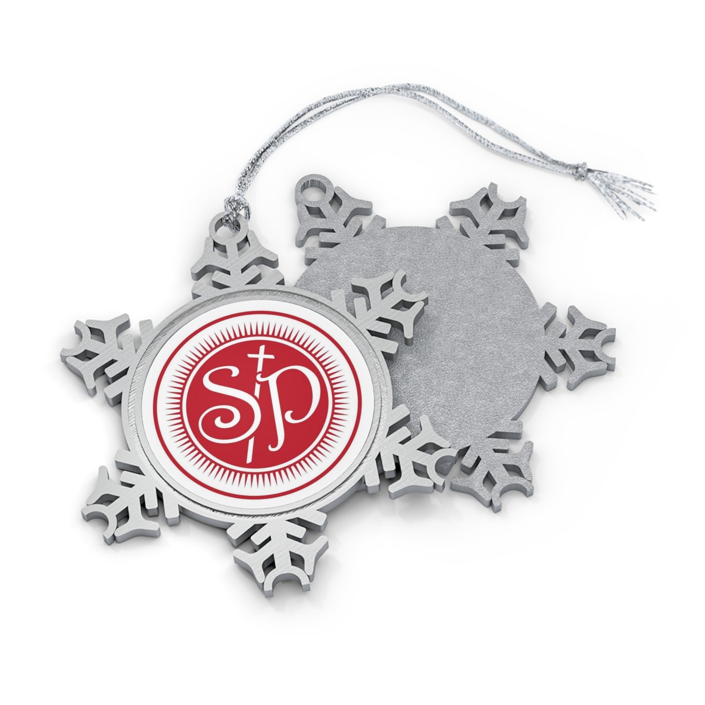 Personalized Pewter Snowflake Heirloom Ornament – Elegant Custom Monogram Keepsake - St Philip School, Melbourne, KY