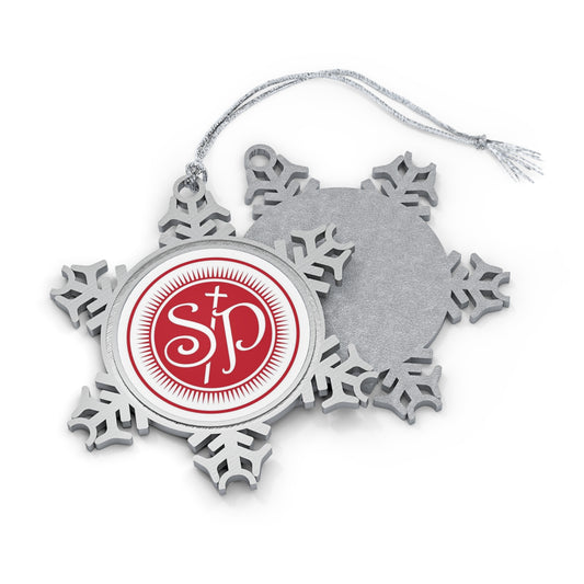 Personalized Pewter Snowflake Heirloom Ornament – Elegant Custom Monogram Keepsake - St Philip School, Melbourne, KY