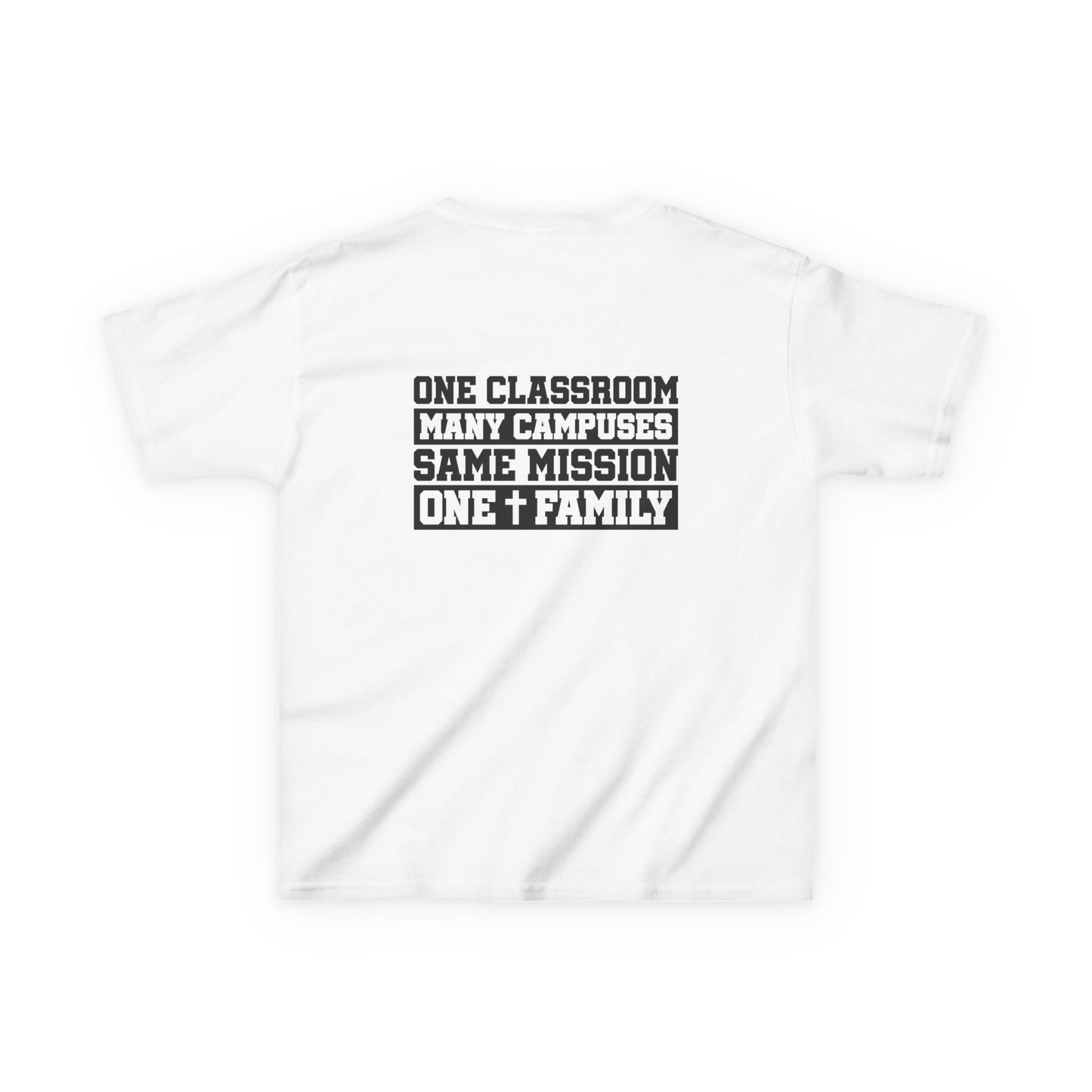 Kids "One Classroom, Many Campuses" T-Shirt – Inclusive Catholic Education Youth Tee