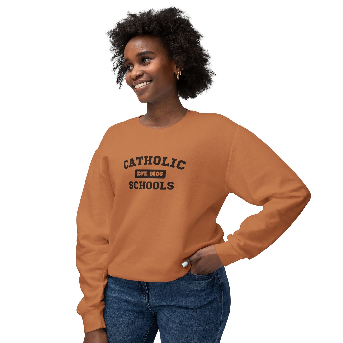 Catholic Schools Crewneck Sweatshirt – Established 1606 – Vintage School Pullover