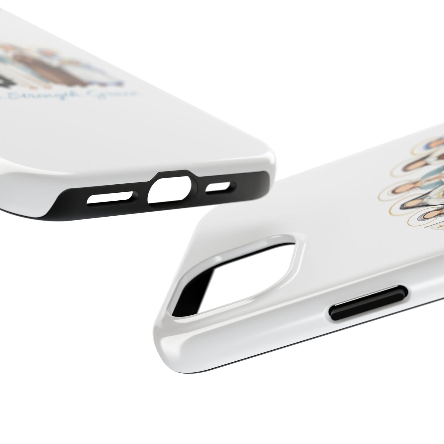 Faith Strength Grace Catholic Tough Phone Case - Women Saints iPhone & Samsung Case