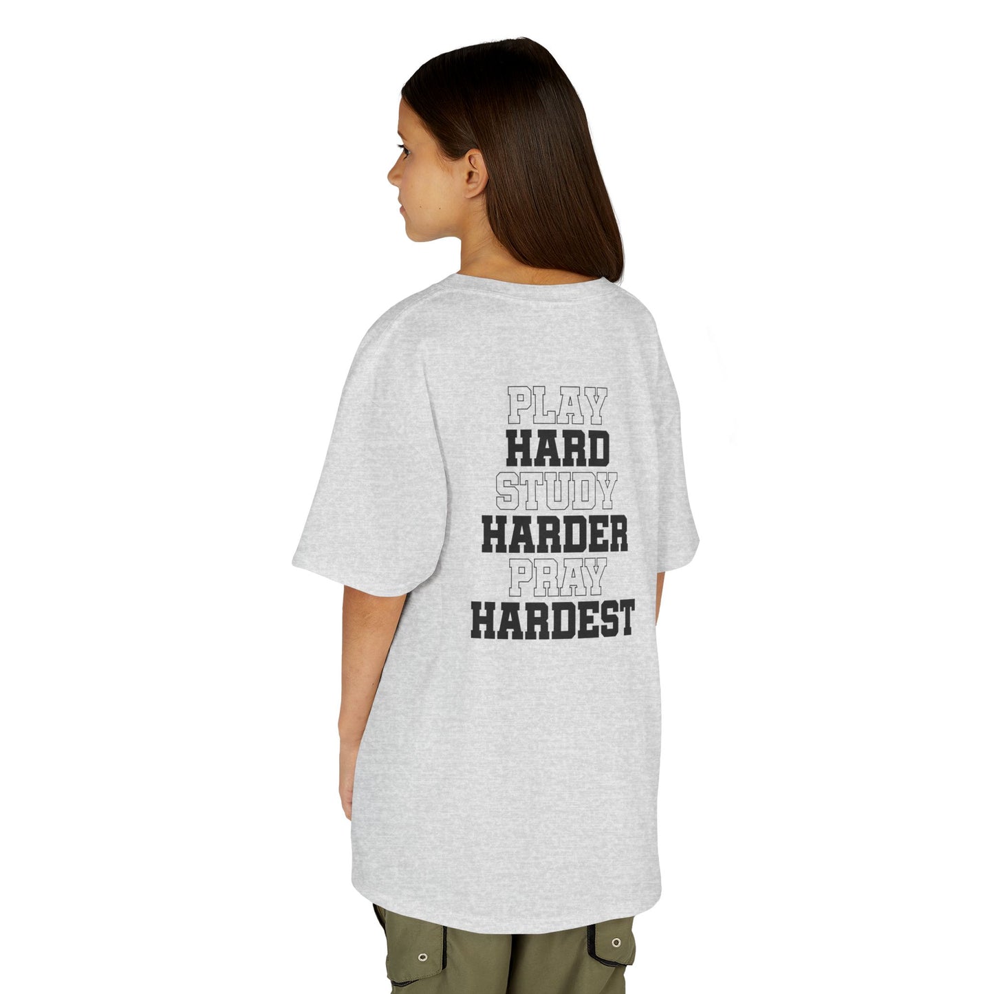 Catholic Schools Est. 1606 Kids T-Shirt – "Play Hard ∙ Study Harder ∙ Pray Hardest" (Catholic Schools Series)