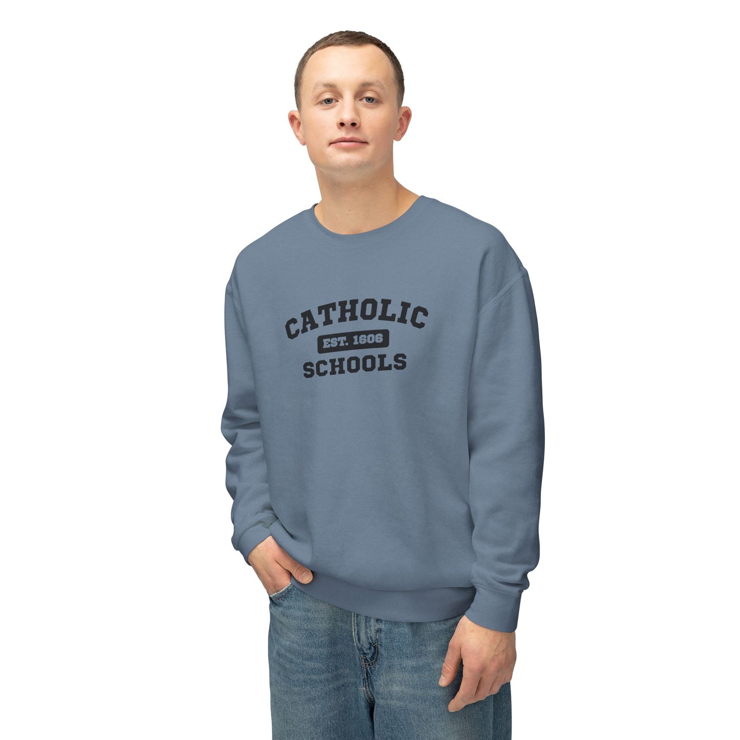 Catholic Schools Crewneck Sweatshirt – Established 1606 – Vintage School Pullover
