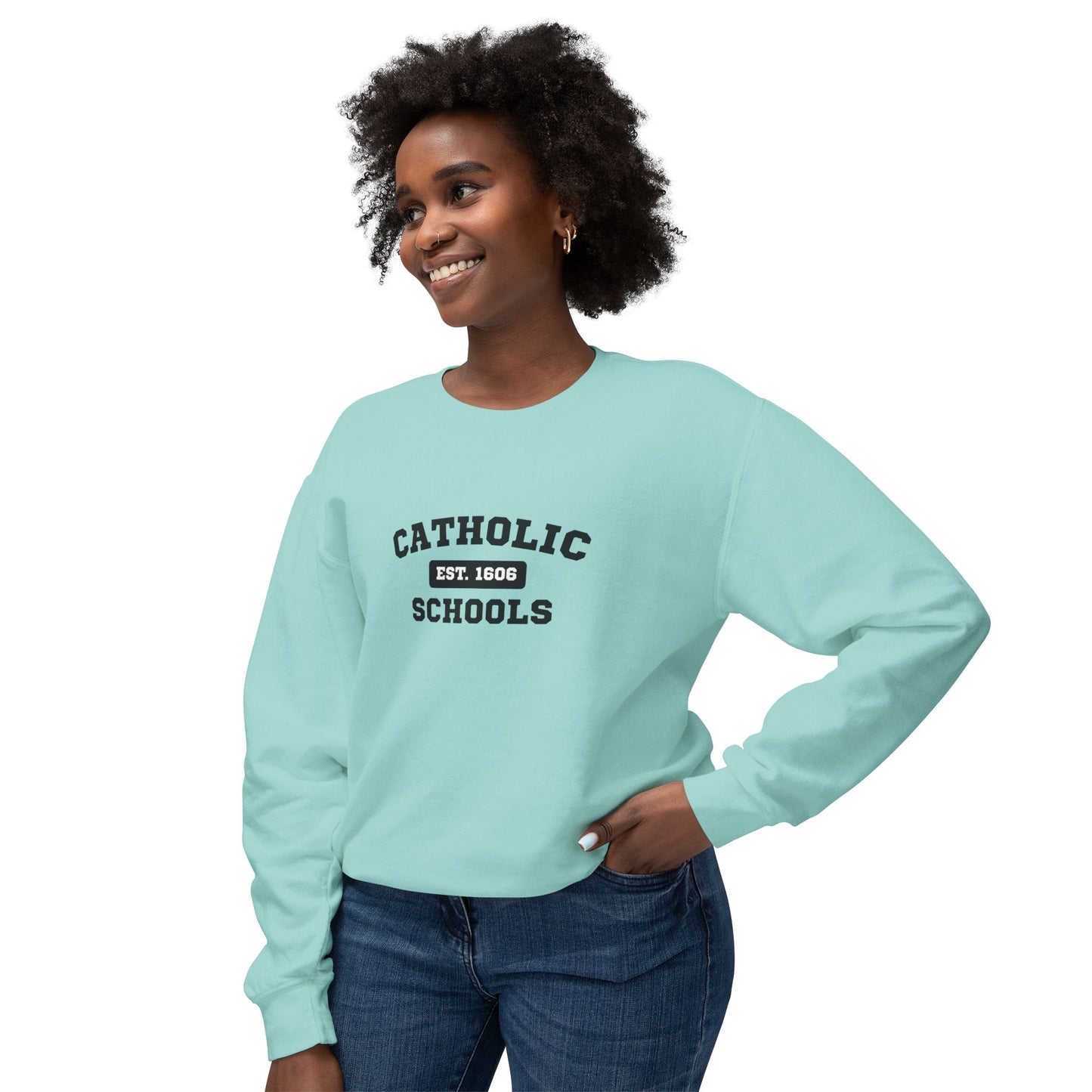 Catholic Schools Crewneck Sweatshirt – Established 1606 – Vintage School Pullover