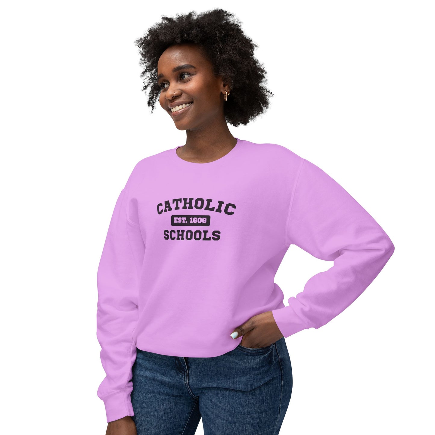 Catholic Schools Crewneck Sweatshirt – Established 1606 – Vintage School Pullover