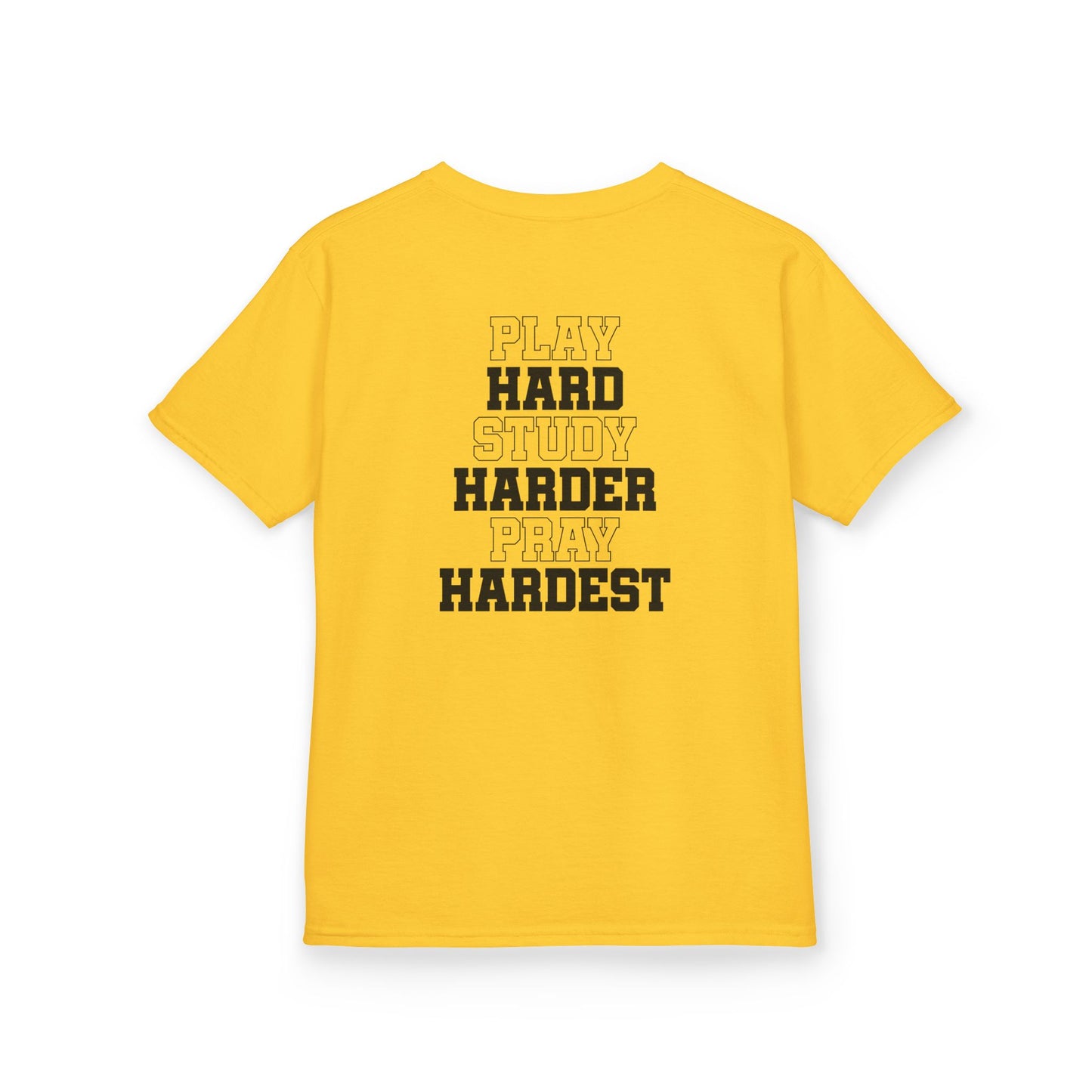 Catholic Schools Est. 1606 Kids T-Shirt – "Play Hard ∙ Study Harder ∙ Pray Hardest" (Catholic Schools Series)